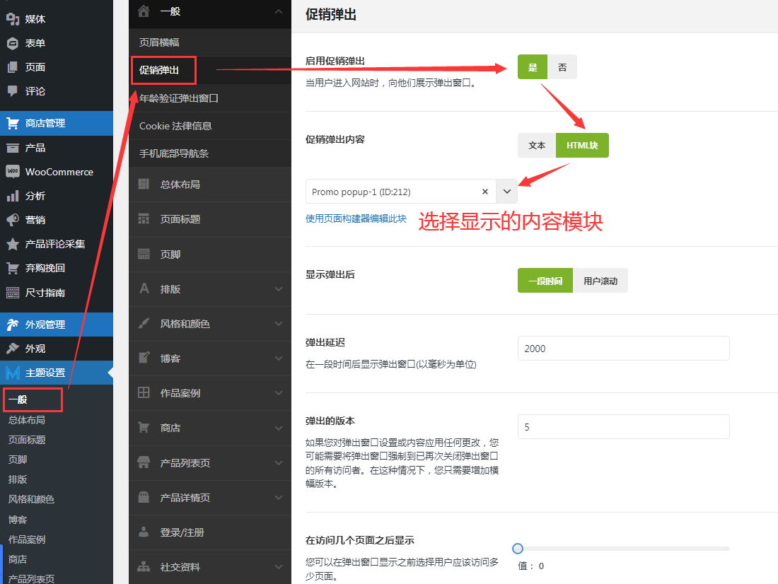 B2C商店促销弹窗设置