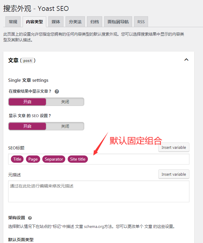 Yoast-SEO全局设置