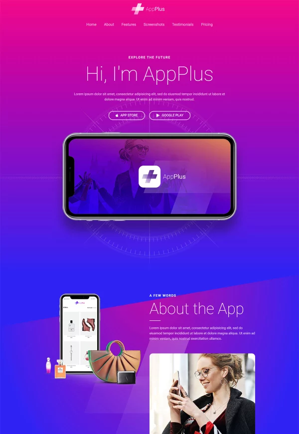 AppPlus 网站模板预览