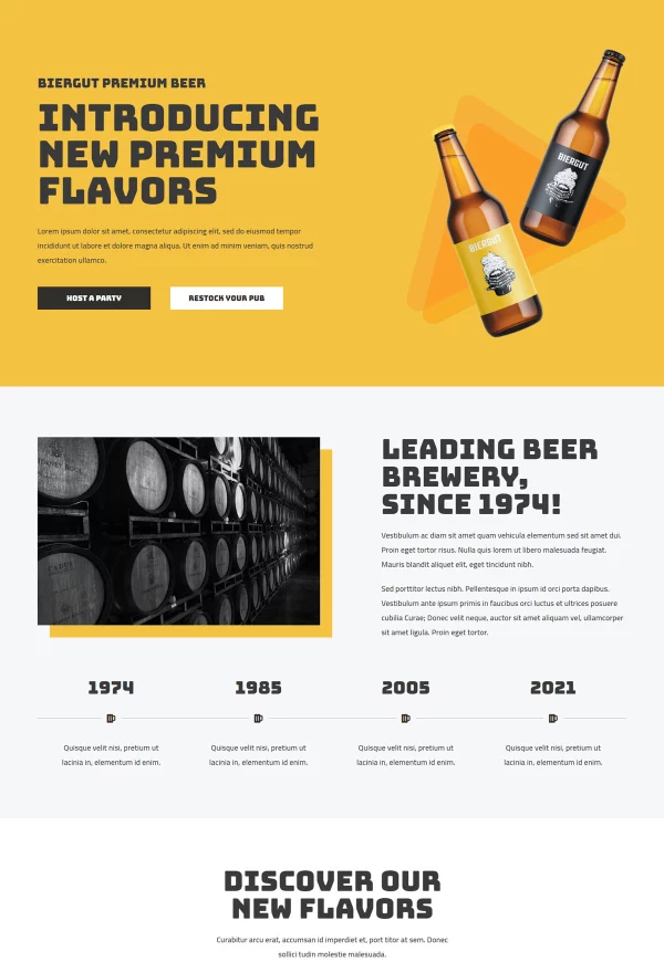 Beer Launch Landing Page 网站模板预览