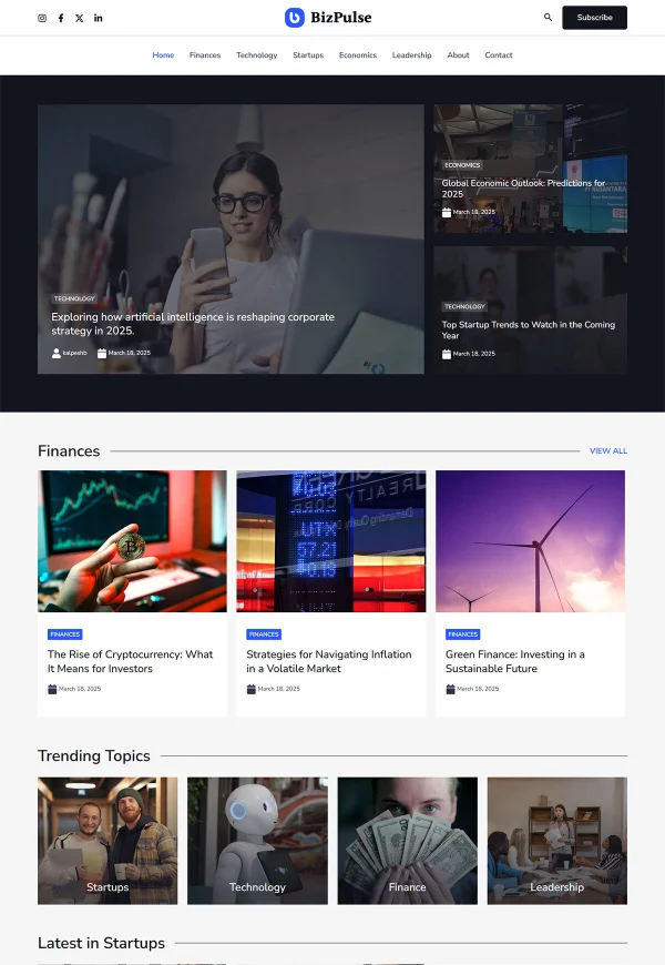 Business Magazine 网站模板预览