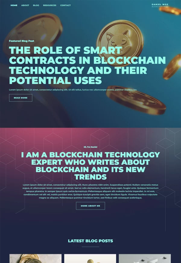 Blockchain Technology 网站模板预览