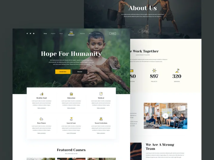Charity 网站模板预览