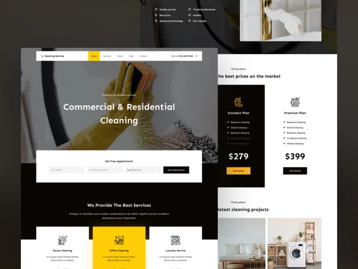 Cleaning Service 网站模板预览