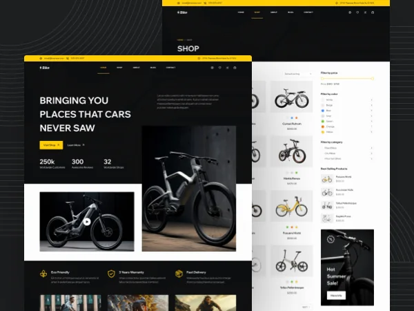 E-Bike 网站模板预览