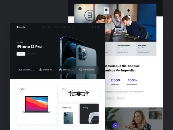 Gadgets 网站模板预览