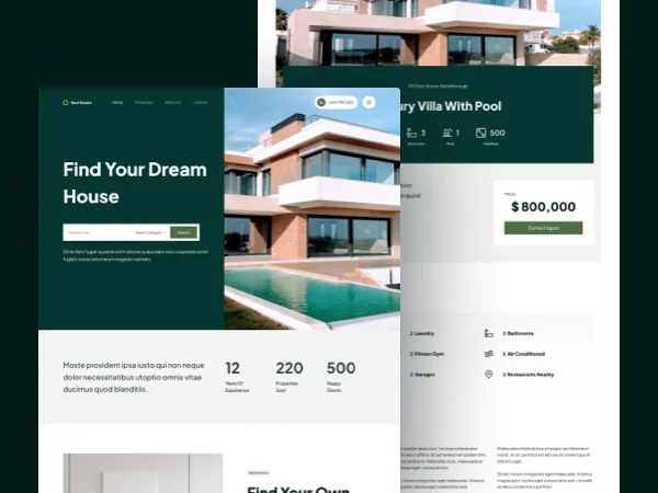 Real Estate 网站模板预览