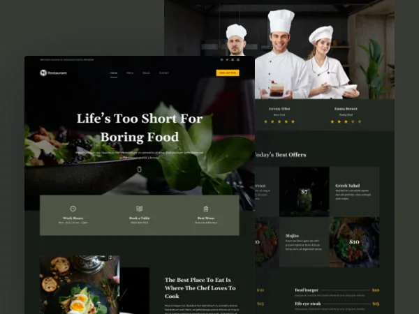 Restaurant 网站模板预览