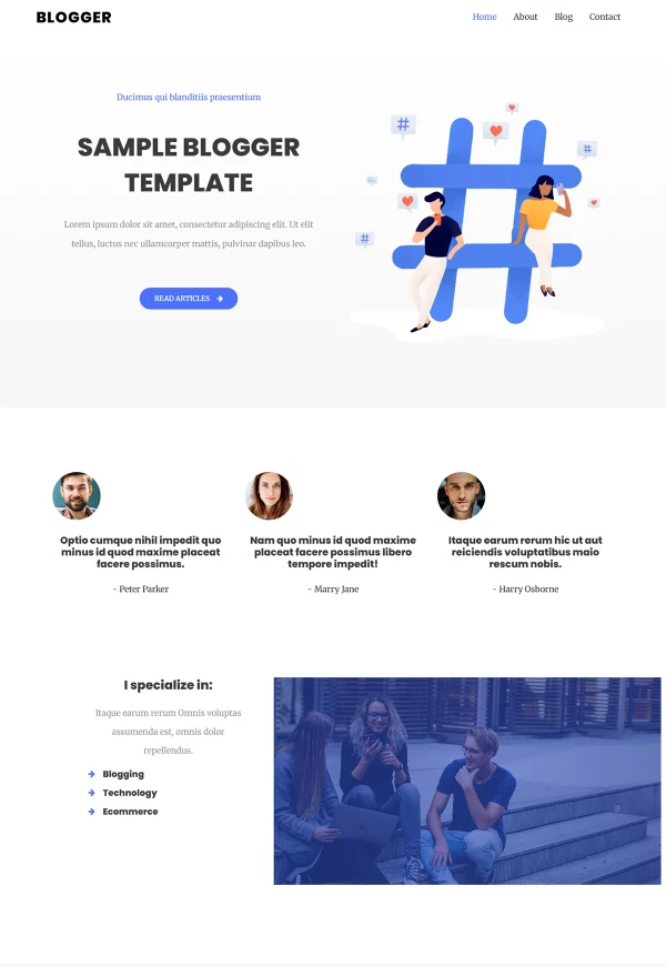 Blog site 网站模板预览