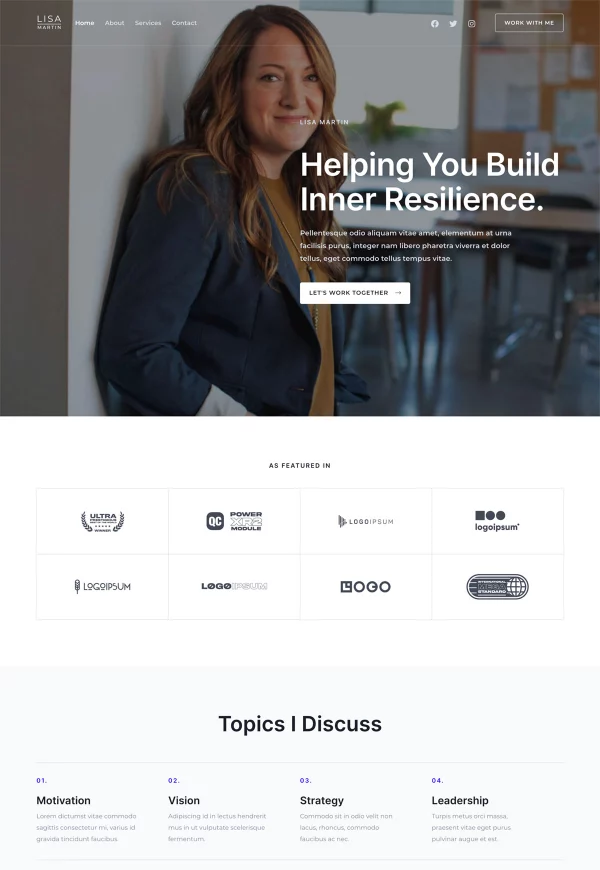 Business Coaching & Consulting 网站模板预览