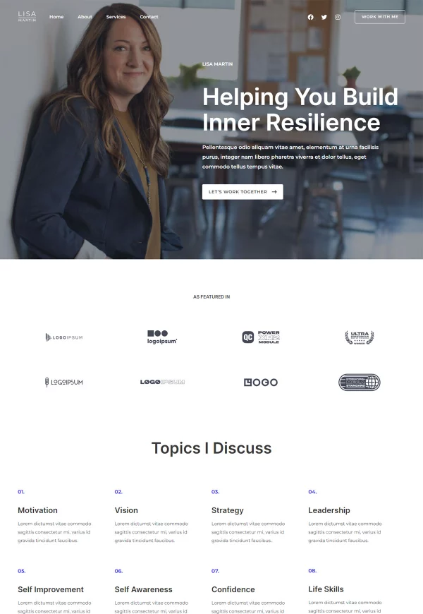 Business Coaching & Consulting 网站模板预览