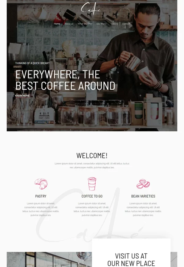 Cafe 网站模板预览