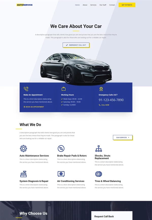Car Repair 网站模板预览