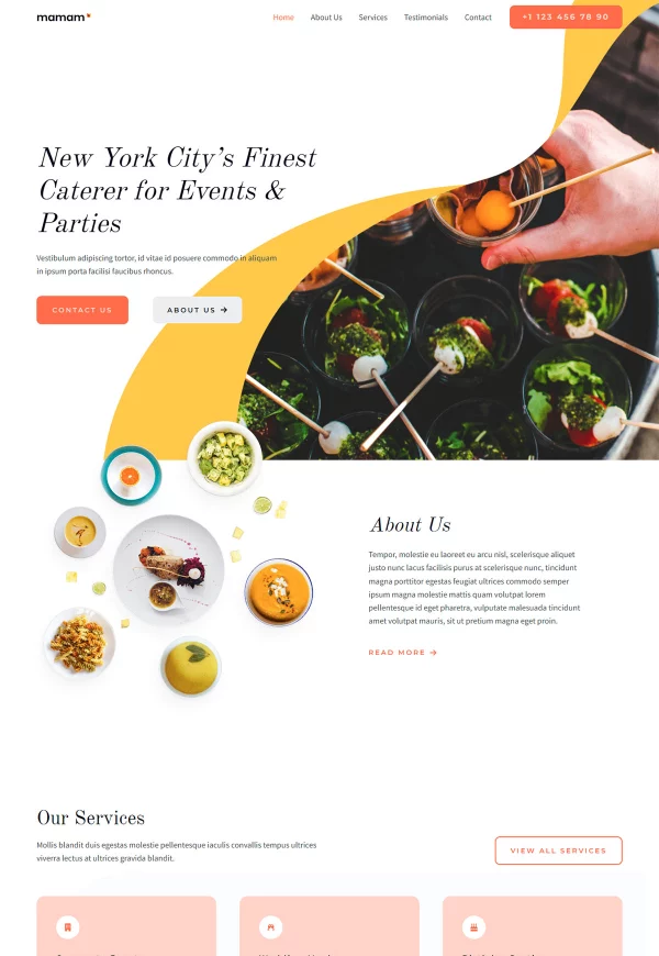 Catering Services 网站模板预览