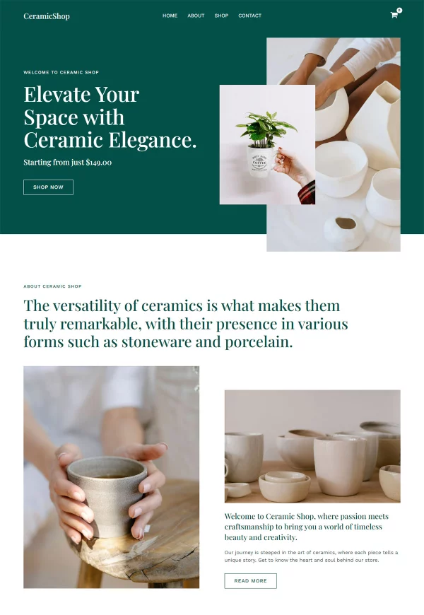CeramicShop 网站模板预览