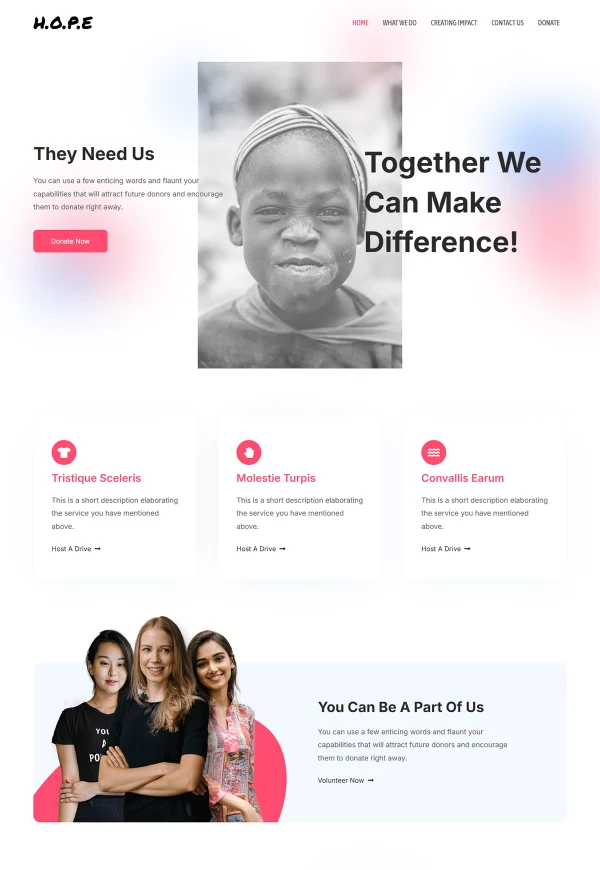 Charity 网站模板预览