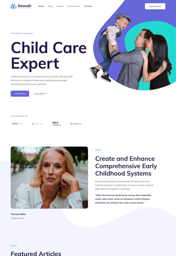 Child Care Blog 网站模板预览