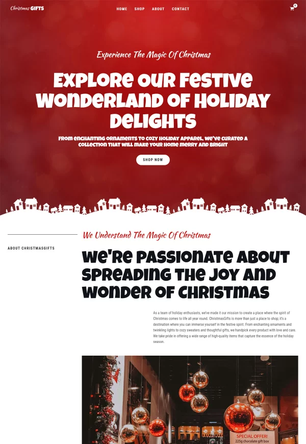 Christmas Shop 网站模板预览
