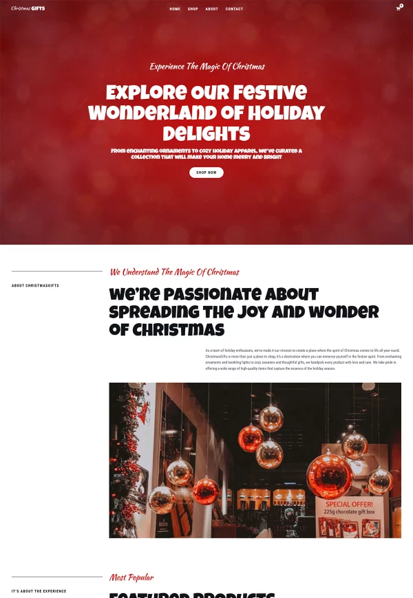 Christmas Shop 网站模板预览