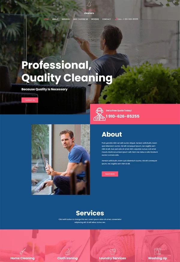 Cleaning Services 网站模板预览