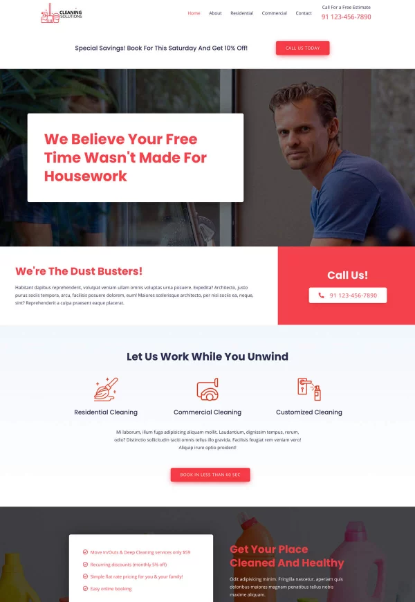 Cleaning Services 网站模板预览