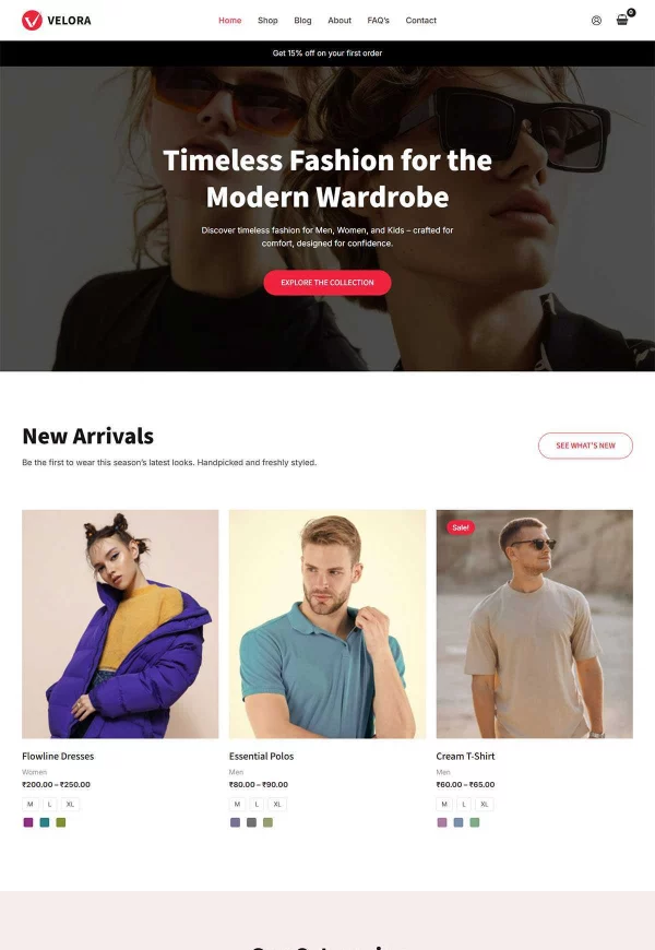 Clothing Store 网站模板预览