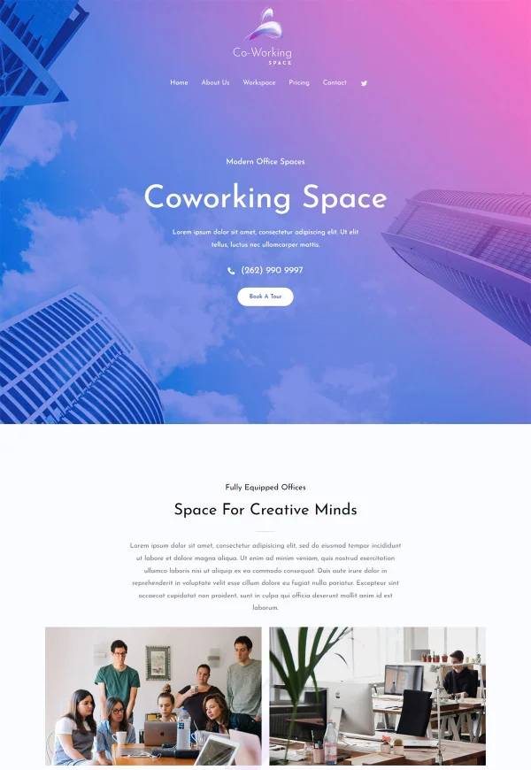 Co Working Space 网站模板预览