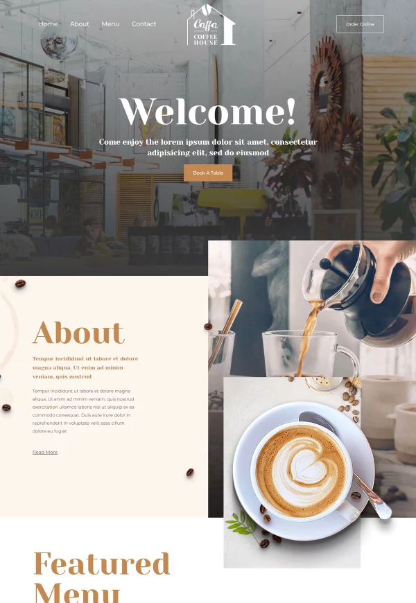 Coffee House 网站模板预览