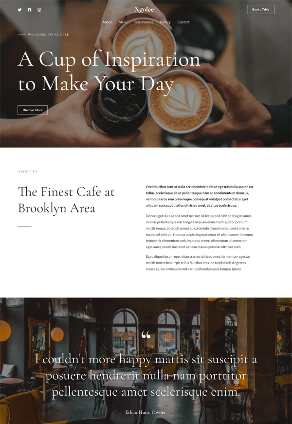 Coffee Shop 网站模板预览