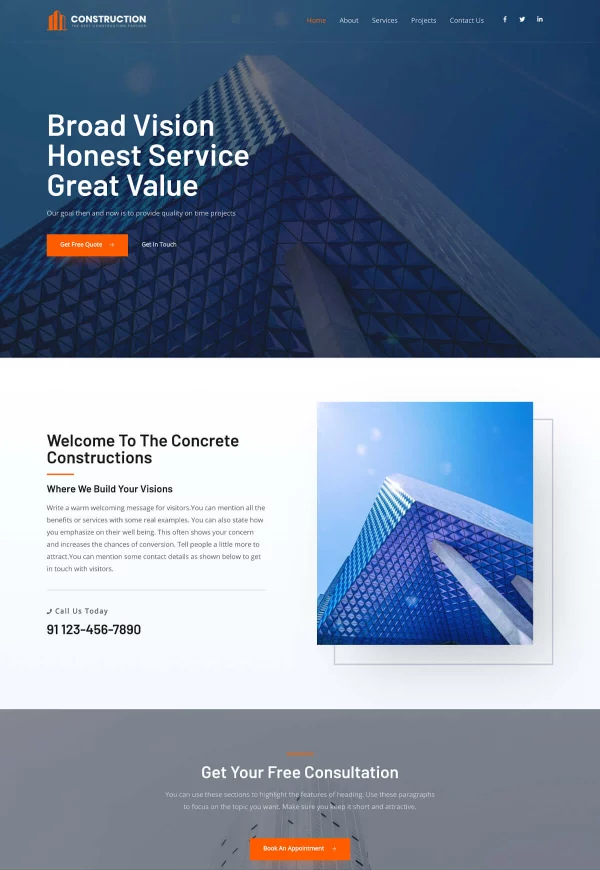 Construction 网站模板预览