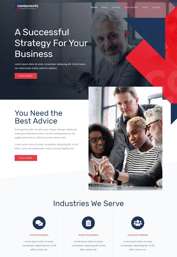 Consultants Firm 网站模板预览