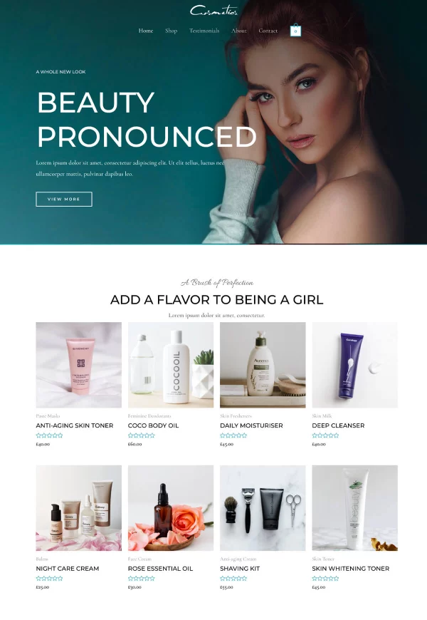 Cosmetics Store 网站模板预览