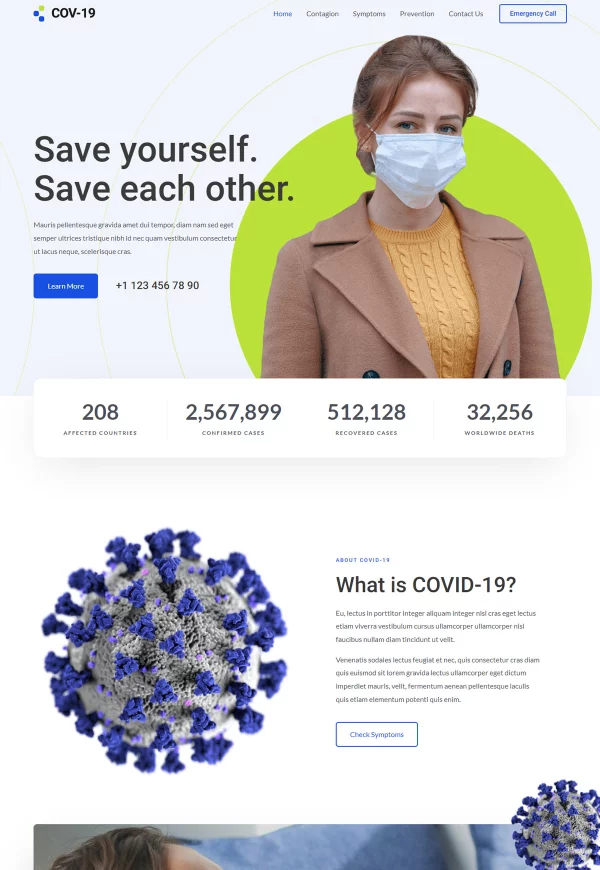 Covid 19 Prevention 网站模板预览