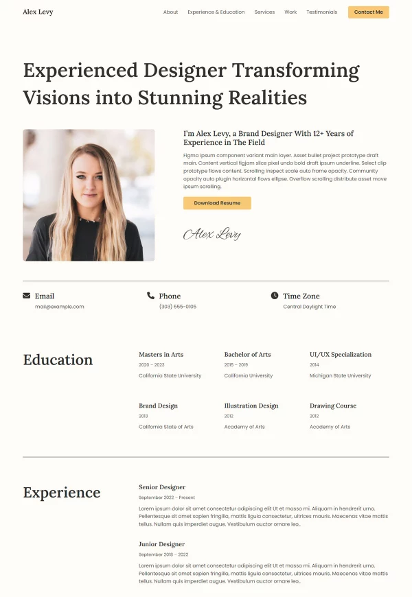 Creative CV 网站模板预览