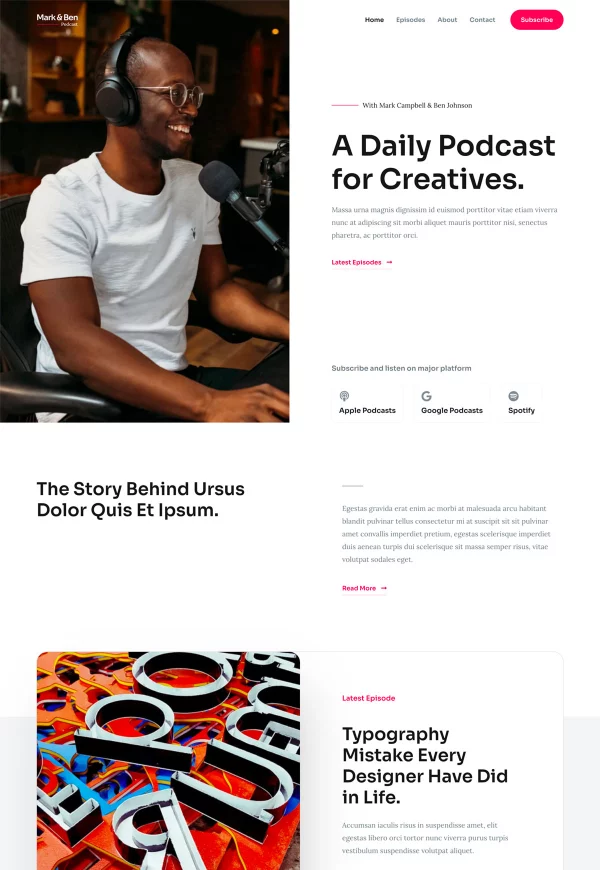 Creative Podcaster 网站模板预览