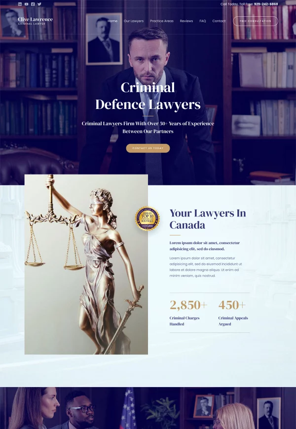 Criminal Lawyer 网站模板预览