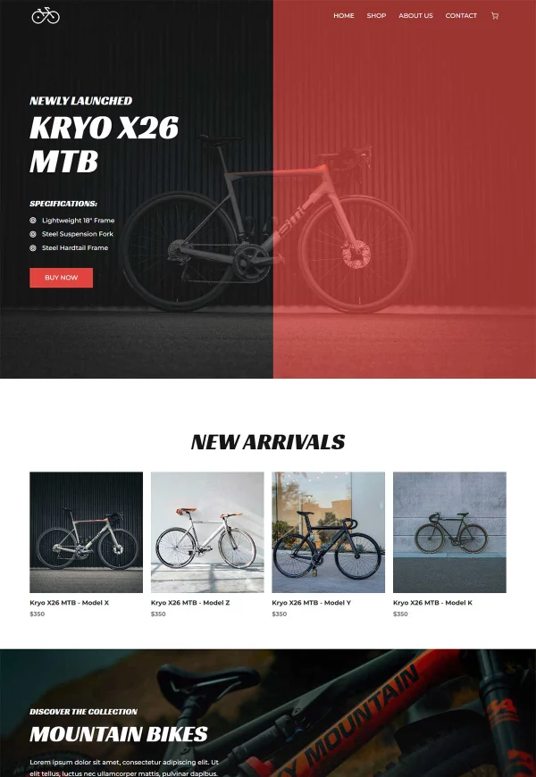 Cycles Shop 网站模板预览