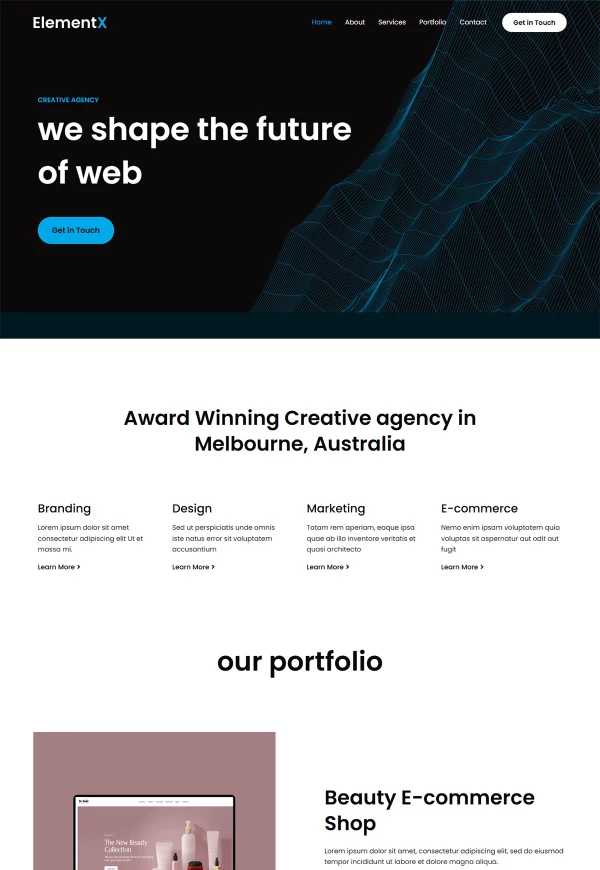 Design Agency 网站模板预览