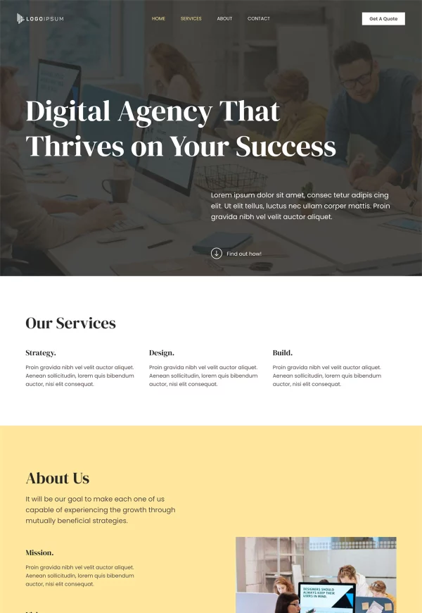 Digital Agency 网站模板预览