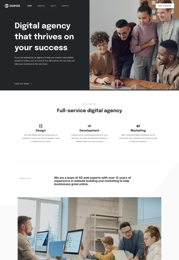 Digital Agency 网站模板预览