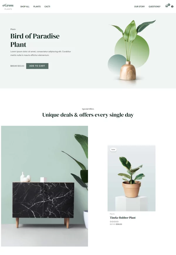 eGrow Plants 网站模板预览