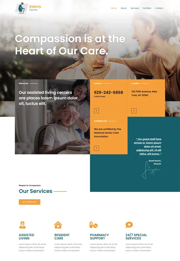 Elderly Home 网站模板预览