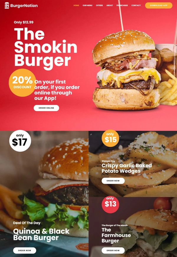 Fast Food Restaurant 网站模板预览