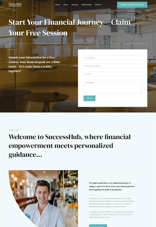 Financial Advisor 网站模板预览