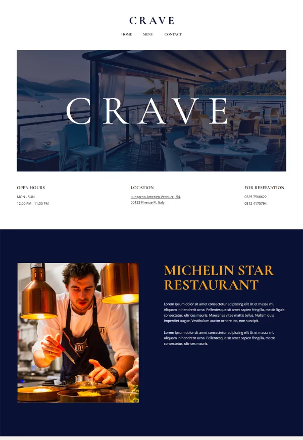 Fine Dining Restaurant 网站模板预览
