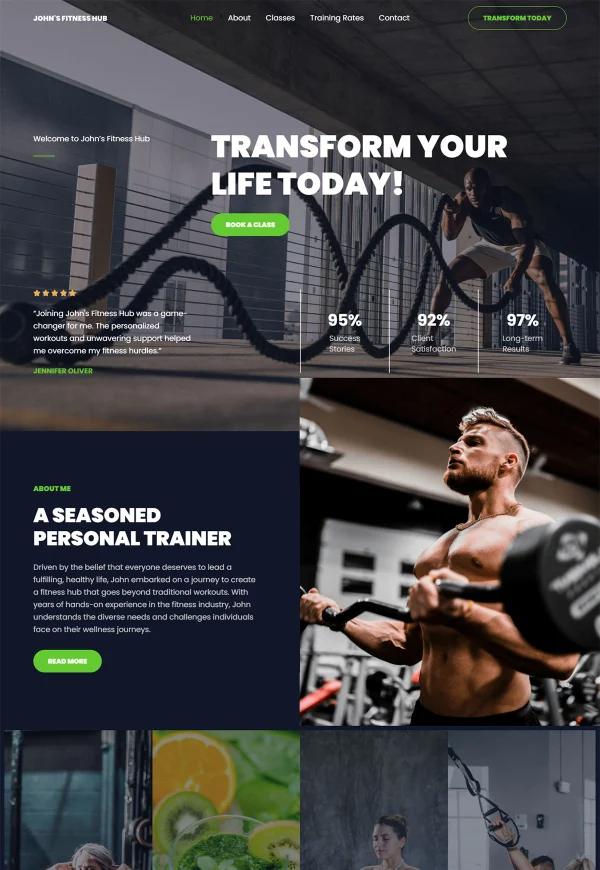 John's Fitness Hub 网站模板预览