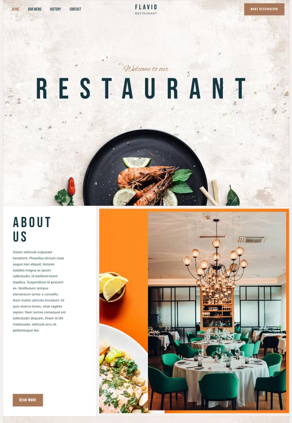 Flavio Restaurant 网站模板预览