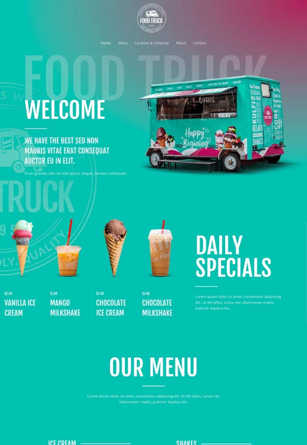 Food Truck 网站模板预览