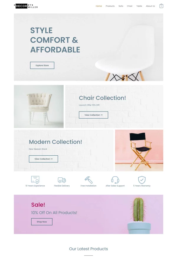 Furniture Store 网站模板预览