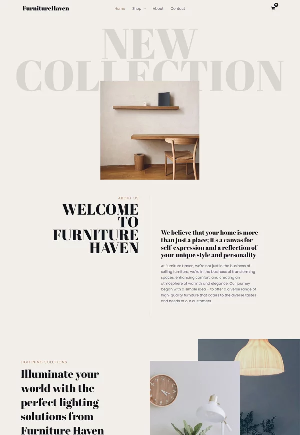 Furniture Haven 网站模板预览